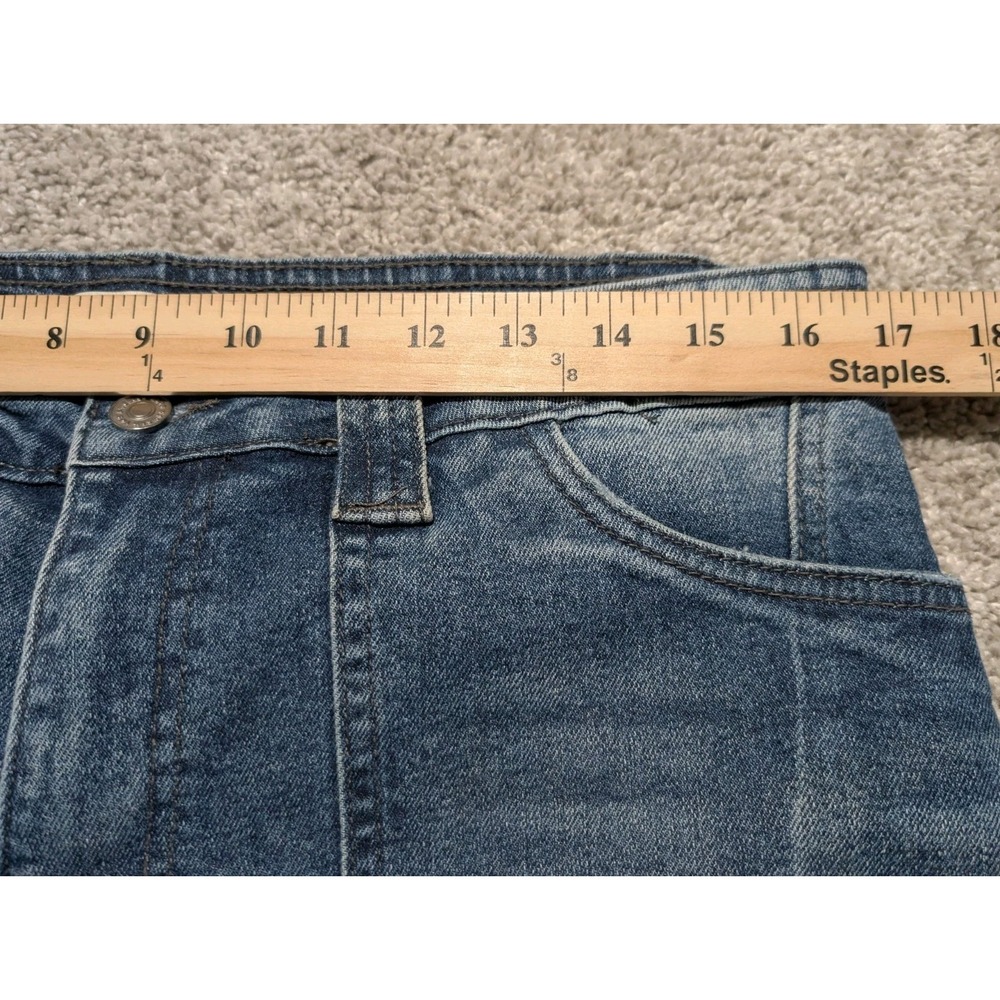 KanCan High Rise Cargo Jeans Womens Size 11/29, Patch Work Denim Baggy - Picture 8 of 10